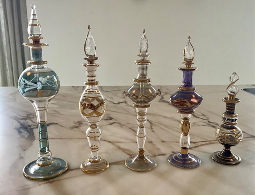 Flacons de parfum vintage, lot de 5.