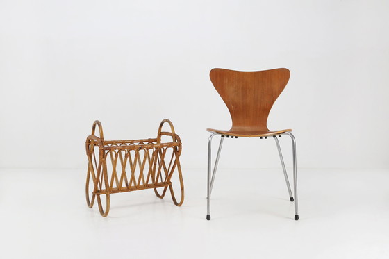 Image 1 of Portariviste in rattan vintage francese degli anni Cinquanta