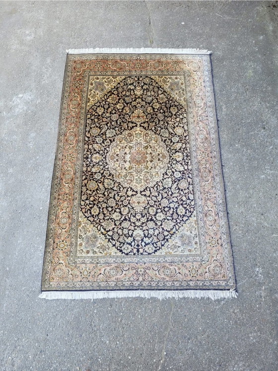 Image 1 of Noble tapis d'Orient noué à la main, pièce unique pich en 100 % soie | soie du Cachemire | 194 x 125 cm
