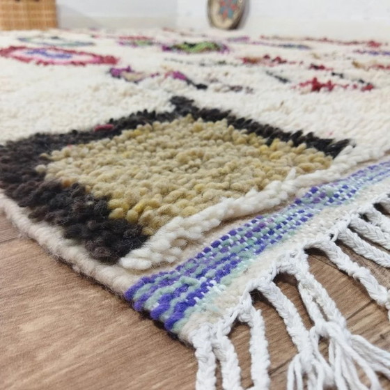 Image 1 of Tapis Azilal en laine colorée – Laine naturelle tissée à la main (266×188 cm)