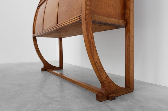 Image 1 of Art Deco buffet, planter or liquor cabinet in wood with mirror, France 1920s