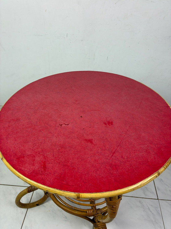 Tavolino vintage boho chic bambù formica, Tavolini, Rosso (foto 6 di 15)