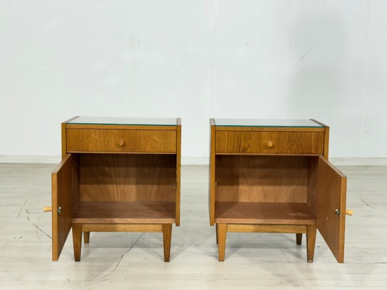 Image 1 of 2x Very beautiful vintage bedside tables / nightstands / side tables Mid-Century