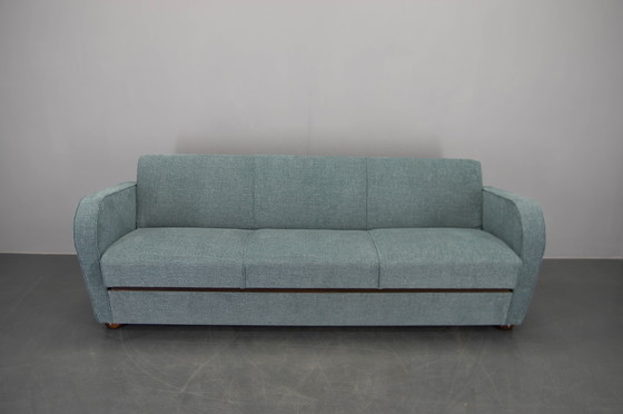 Image 1 of Nieuw gestoffeerde Art Deco Sofa / Opklapbed van Halabala, jaren 1930