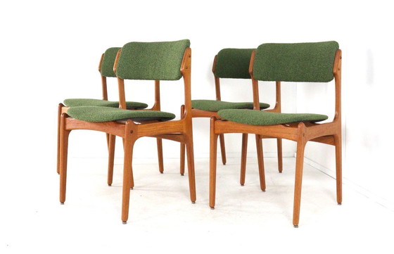 Image 1 of Ensemble de 4 chaises rembourrées Erik Buch pour O.D. Mobler modèle 49