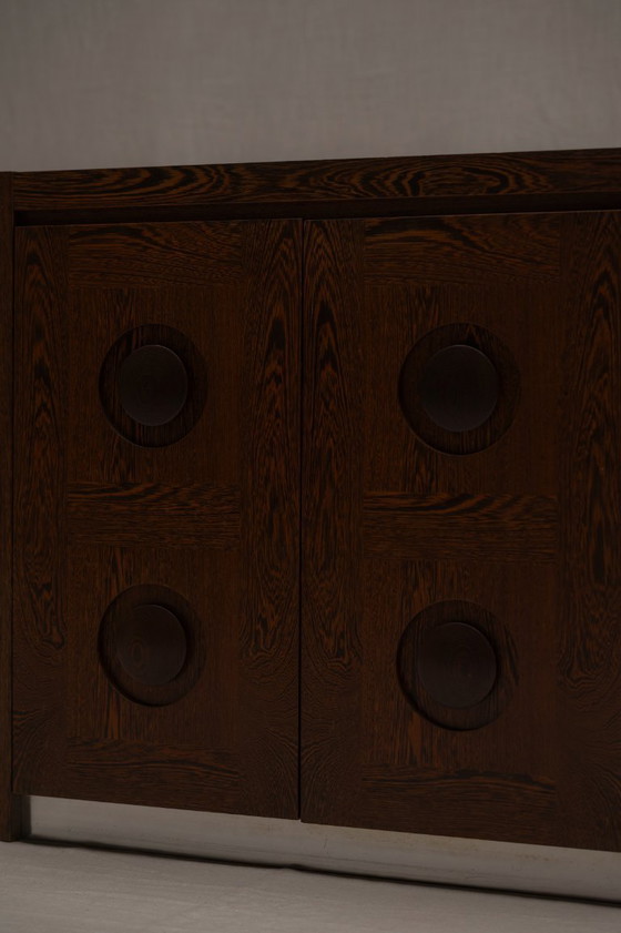 Image 1 of Brutalist cabinet in wengé - Belgium 1970s