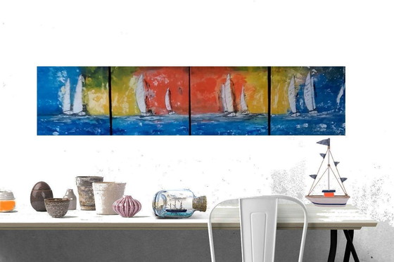 Image 1 of 4-Panel Gemälde Segel
