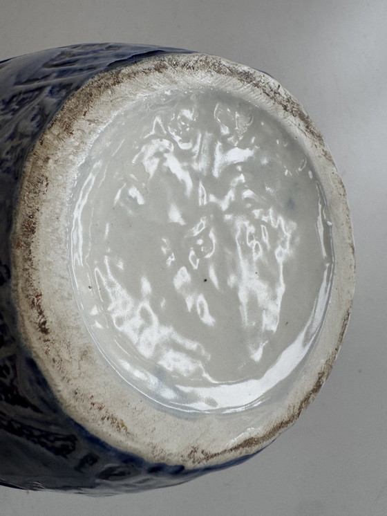 Image 1 of Grote blauwe steengoed vaas uit de jaren 60