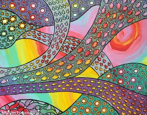 Hand Painted Painting "Busy Ocean" Art New