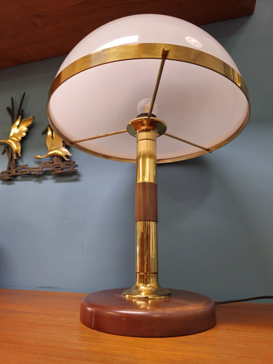 Image 1 of Lampada da tavolo vintage Temde Leuchten Lampada da scrivania in ottone teak