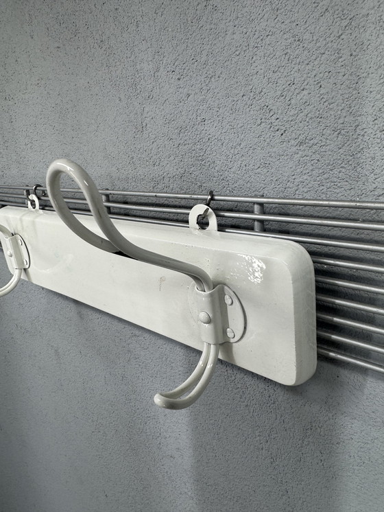 Image 1 of White Coat Rack with Double Hooks