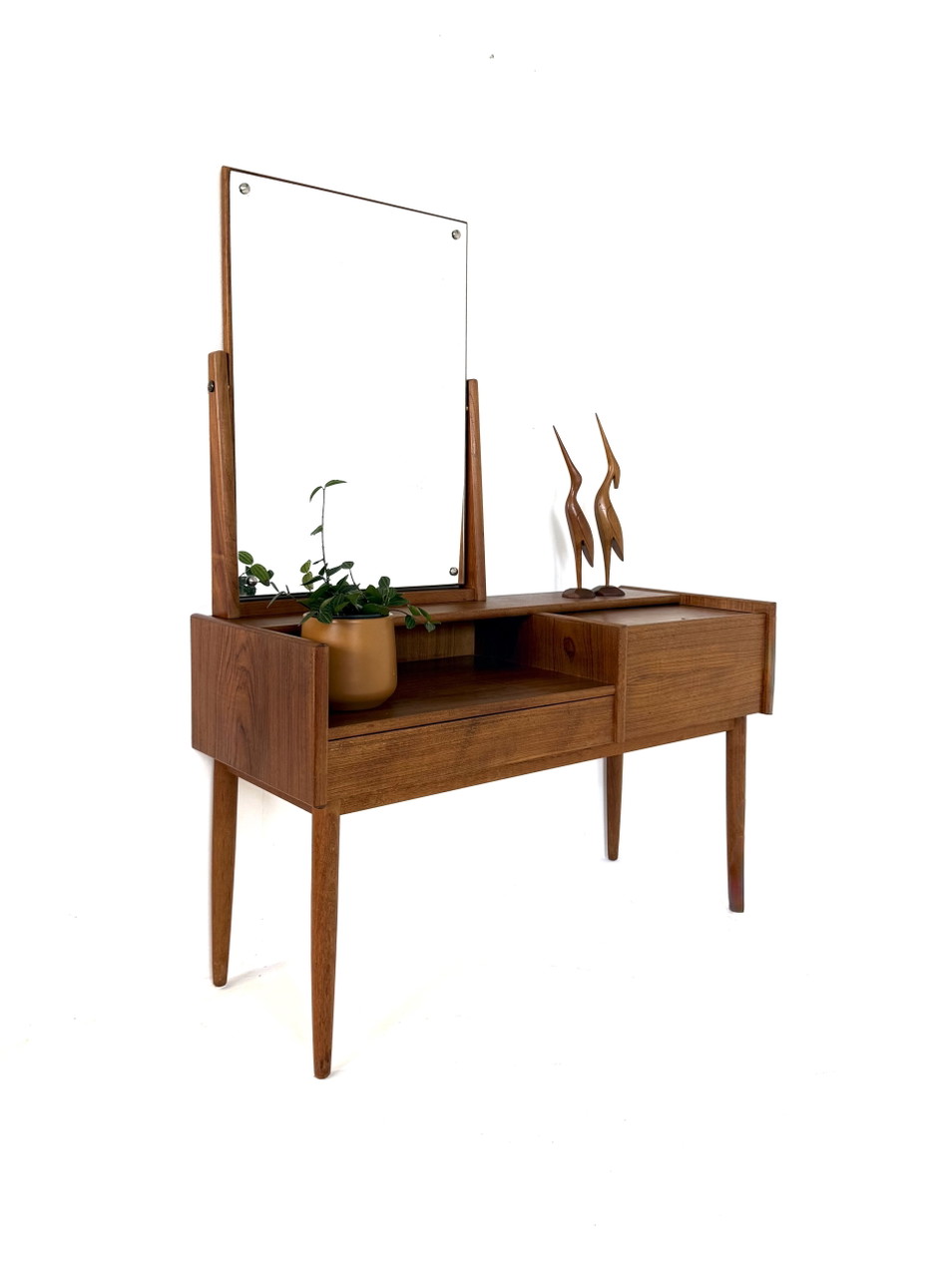 dressing table retro Latitude Run 38.98"French vintage green solid wood corner dressing table