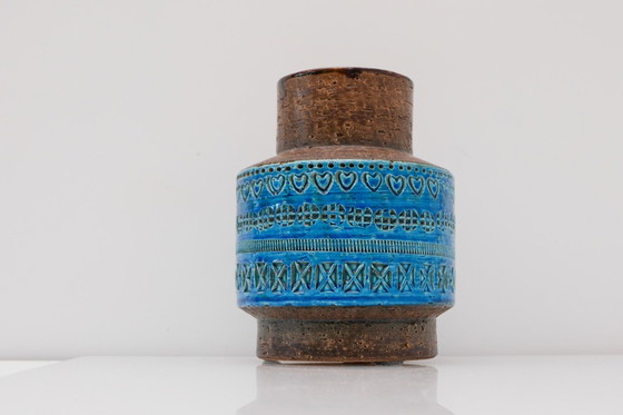 Vintage Rimini Blue Ceramic Vase by Aldo Londi for Bitossi, Italy, 1960s – Mid Century Modern (photo 3 of 12)