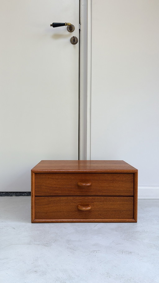 Vintage Danish Teak Nightstand / Wall Cabinet – nachtkastjes, Wood (photo 2 of 8)