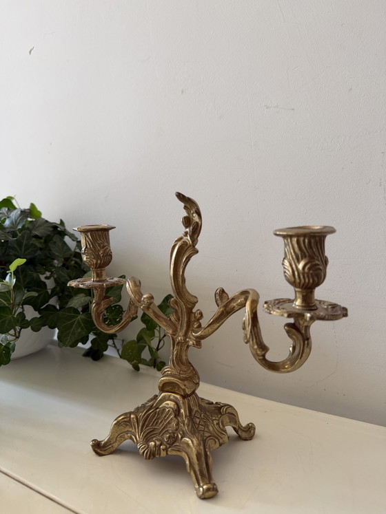 Portacandele in ottone a due braccia – Brass (photo 5 of 6)