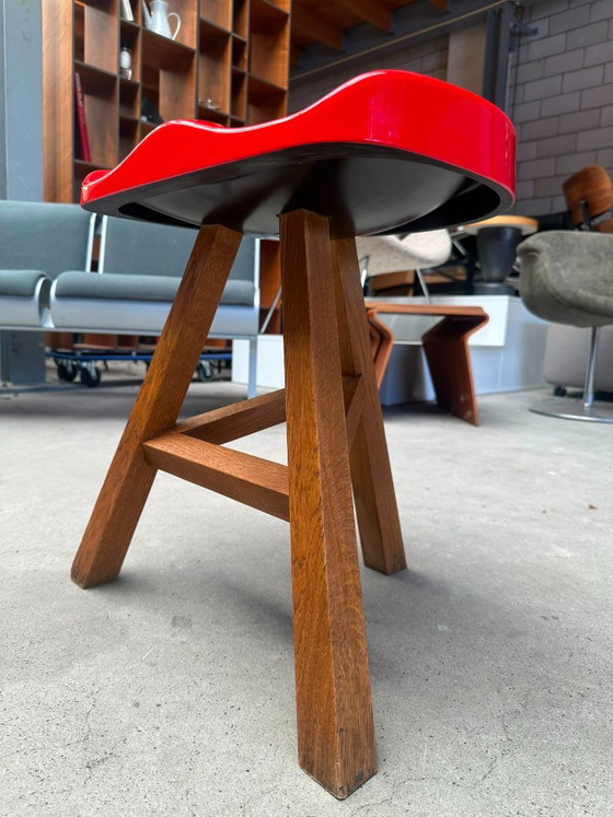 Established & Sons Heidi Stool by Sebastian Wrong – Wood, Polyester (photo 4 of 5)