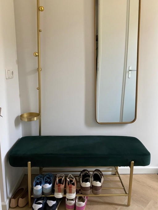 Banc d'entrée avec porte-manteau