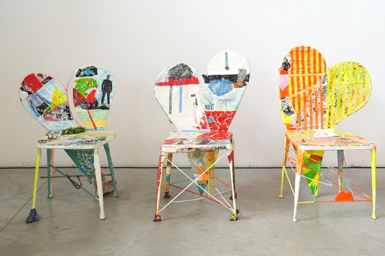 Image 1 of Set di 6 sedie Pop Art firmate da Guido Coletti (1995, firmate nel 2013)