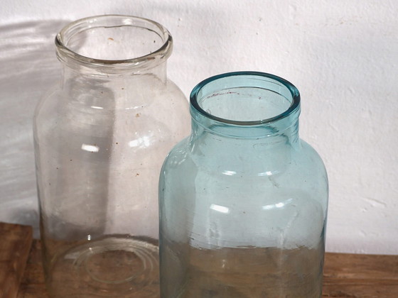 Botellas antiguas transparentes (c.1920). Juego de 2 piezas #58 – Vasos y jarras, Glass (photo 14 of 16)