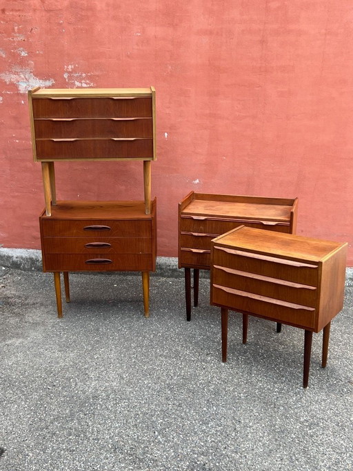 Dänische Vintage-Teakholzkommode/Nachttisch, 1960er Jahre