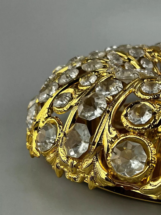 Image 1 of 60er 70er Jahre Lampe Peris Andreu S.A. Riper Plafoniere Deckenlampe Brass Glas