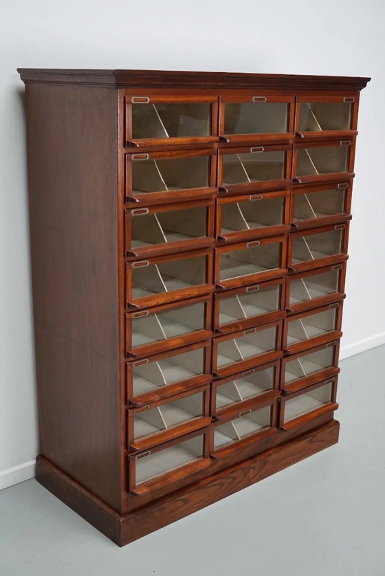 Image 1 of Vintage Dutch oak/mahogany haberdashery cabinet, 1930s