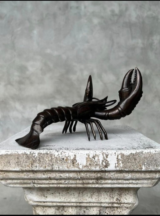 Sooka Bronze Sculpture lobster - 19*11cm - dark bronze Impressive bronze large lobster, custom made, black