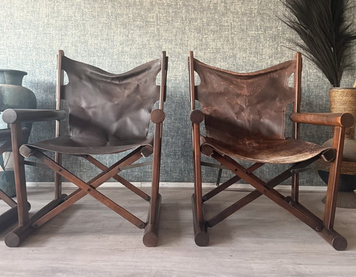 Pair of PL22 Lounge Chairs with Ottoman by Carlo Hauner & Martin Eisler for OCA, Brazil, 1960s