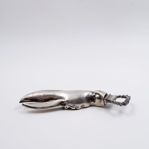Apribottiglie a forma di aragosta in argento - Spagna, anni '70.
