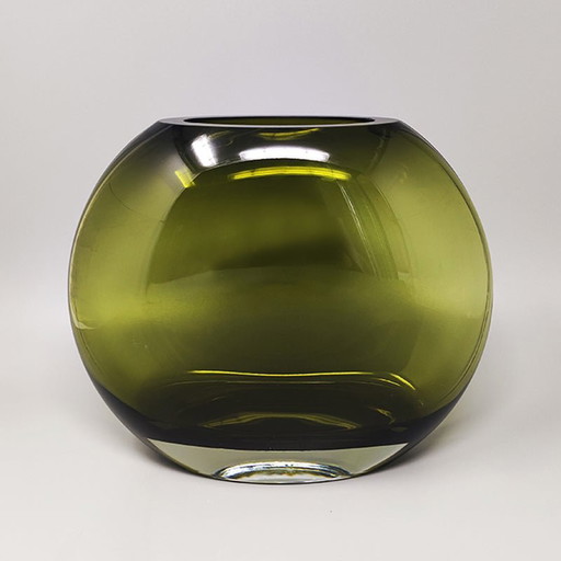 1960s Gorgeous Green Vase By Flavio Poli. Made in Italy