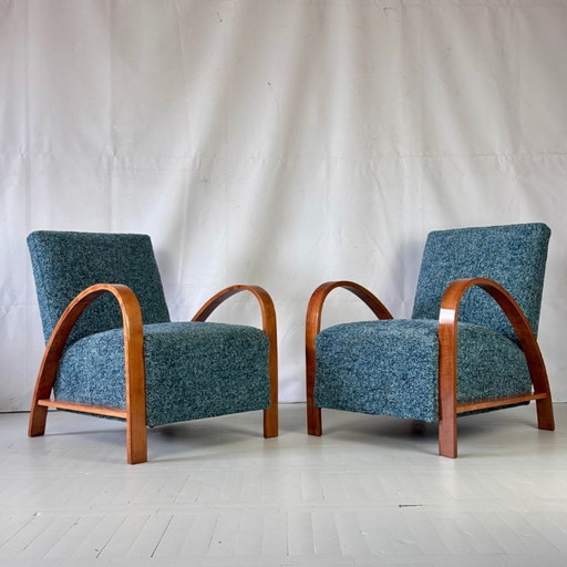 Paar französische Art-Deco-Sessel, 1960er Jahre