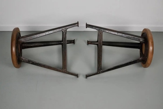 Image 1 of Paar Industriestahl-Fabrikhocker von Rowac, ​​Robert Wagner Chemnitz, 1930er Jahre