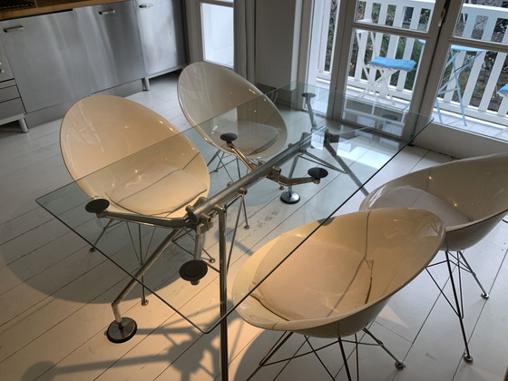 Image 1 of 4 sedie a secchiello bianche Philippe Starck Kartell EROS, base Eiffel