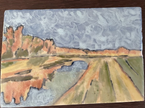 Image 1 of Small Ceramic painting landscape