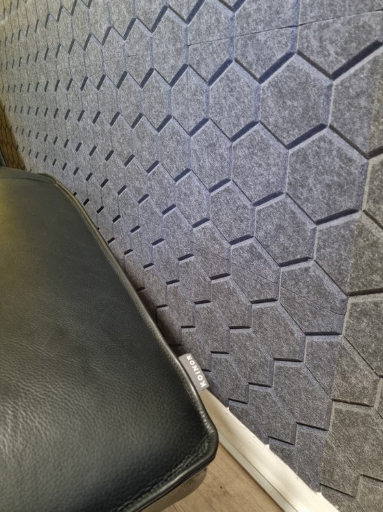 Image 1 of KOINOR Jonas designer recliner in black leather, electric with battery, including neck pillow