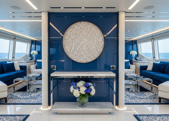 Image 1 of Ronde, gestructureerde 3D-wanddecoratie van klei met lijst: Luxe Slow Living