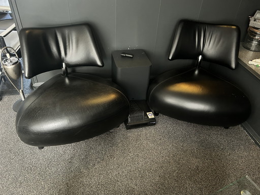 Leolux Pallone dames en heren model zwart dik leer  