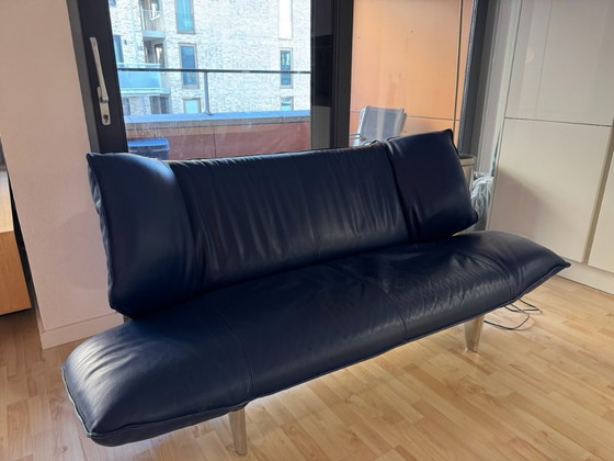 Image 1 of Leolux Tango 2,5-Sitzer-Sofa, blaues Leder