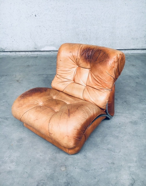 Image 1 of Midcentury Modern Italian Design 'COROLLA' Leather Sectional Sofa by I.P.E. Italy 1970's