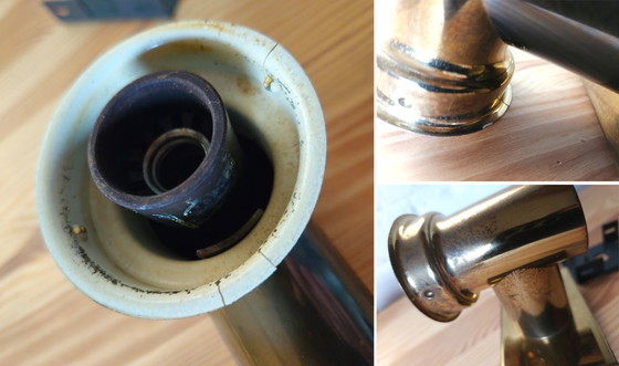 Image 1 of Set van 2 messing Heinz Neuhaus Leuchten wandlampen, mcm Hollywood regency wandlampen; 2 sets van 2 beschikbaar!