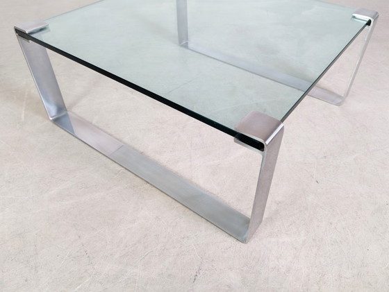 Image 1 of Mesa de centro clásica Peter Draenert 1022, mesa cuadrada de vidrio