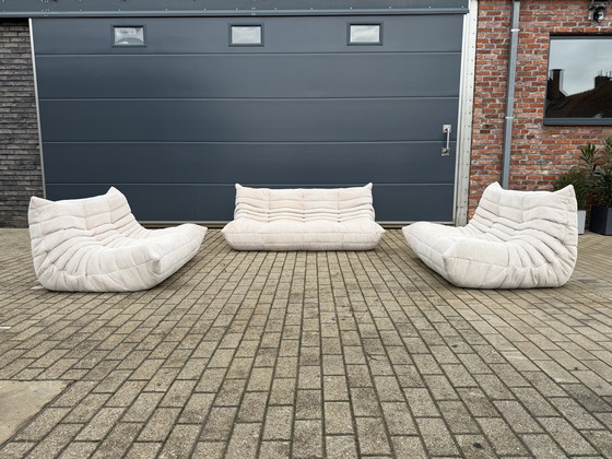 Image 1 of Ligne Roset Togo 2x 2-seater and 1x 3-seater in Beige Corduroy