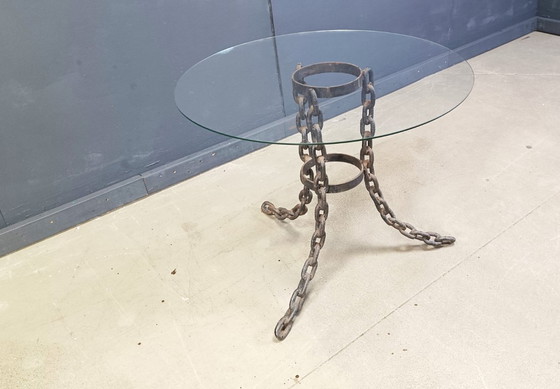 Image 1 of Brutalist chain link coffee table or side table, 1970s 