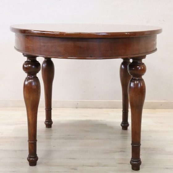 Image 1 of Antique Oval Table in Walnut, Italy Mid 19th Century
