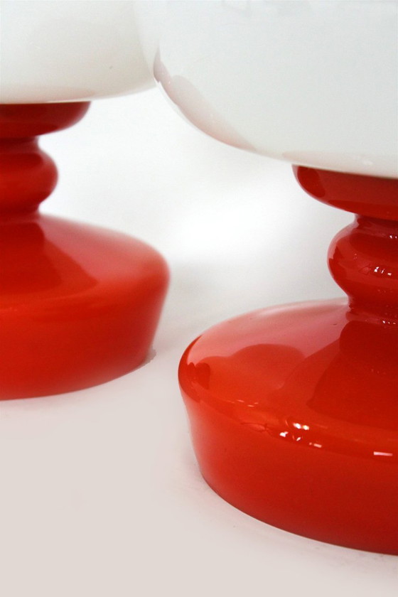 Image 1 of Glass Table Lamps attributed to Stepan Tabery for Osvetlovaci Sklo, 1970s, Set of 2