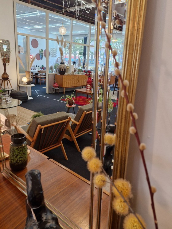 Image 1 of  Vintage Deknudt spiegel messing facet geslepen