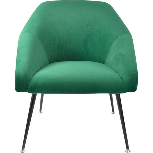 Poltrona vintage a conchiglia verde anni '70