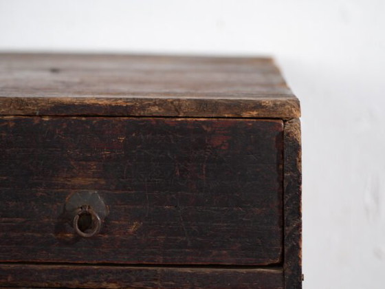 Antique small lacquered Japanese chest with two drawers – Japan, circa 1910 – Chest of drawers, Iron (photo 31 of 40)