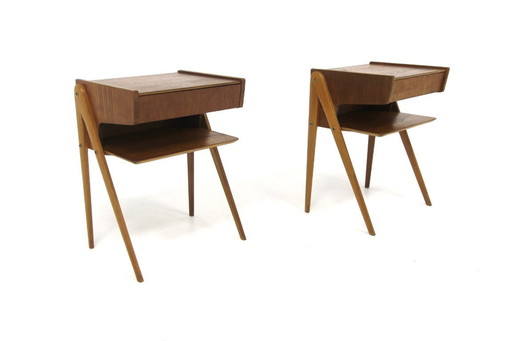 Set de 2 tables de chevets en teck, Suède, 1960