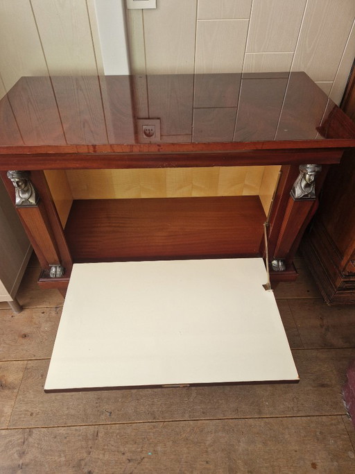 Prachtige mahoniehouten barkast in empirestijl – opbergkast, Wood (photo 2 of 5)